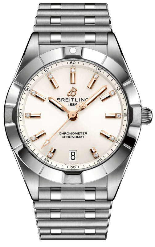 Buy Shop Breitling Chronomat 32 Diamonds White Dial Silver Steel Strap Watch for Women - A77310101A3A1 USA Online