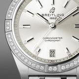 Buy Shop Breitling Chronomat 32 Diamonds White Dial Silver Steel Strap Watch for Women - A77310591A1A1 USA Online