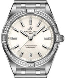Buy Shop Breitling Chronomat 32 Diamonds White Dial Silver Steel Strap Watch for Women - A77310591A1A1 USA Online