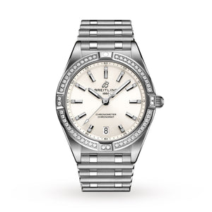 Buy Shop Breitling Chronomat 32 Diamonds White Dial Silver Steel Strap Watch for Women - A77310591A1A1 USA Online