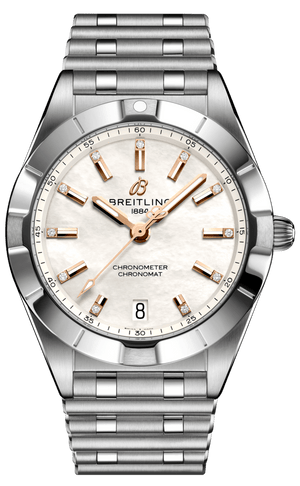 Buy Shop Breitling Chronomat 32 Mother of Pearl Dial Silver Steel Strap Watch for Women - A77310101A4A1 USA Online