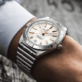 Buy Shop Breitling Chronomat 36 Mother of Pearl Dial Silver Steel Strap Watch for Women - A10380101A4A1 USA Online