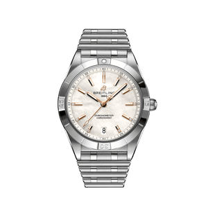 Buy Shop Breitling Chronomat 36 Mother of Pearl Dial Silver Steel Strap Watch for Women - A10380101A4A1 USA Online