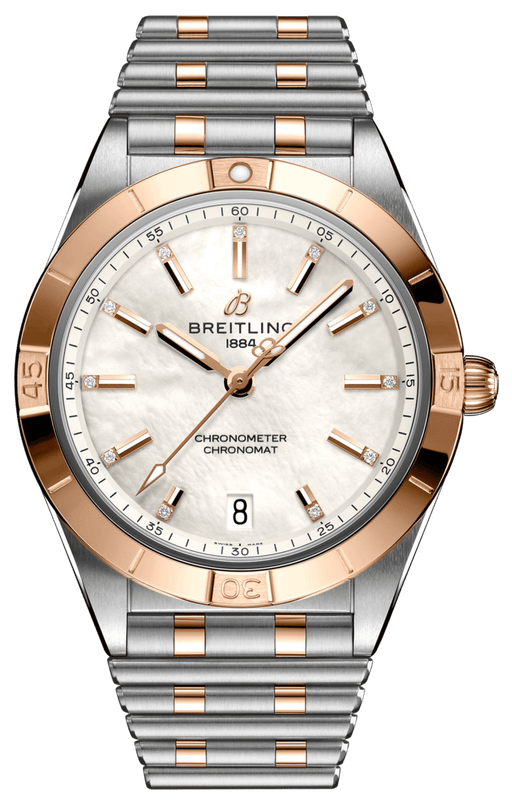 Buy Shop Breitling Chronomat 36 Mother of Pearl Dial Two Tone Steel Strap Watch for Women - U10380101A2U1 USA Online