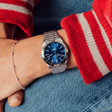 Buy Shop Breitling Chronomat Automatic 36 Blue Dial Silver Steel Strap Watch for Women - A10380101C1A1 USA Online