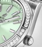Buy Shop Breitling Chronomat Automatic 36 Diamonds Green Dial Two Tone Steel Strap Watch for Women - A10380591L1A1 USA Online