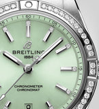Buy Shop Breitling Chronomat Automatic 36 Diamonds Green Dial Two Tone Steel Strap Watch for Women - A10380591L1A1 USA Online
