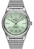 Buy Shop Breitling Chronomat Automatic 36 Diamonds Green Dial Two Tone Steel Strap Watch for Women - A10380591L1A1 USA Online