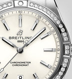 Buy Shop Breitling Chronomat Automatic 36 Diamonds White Dial Silver Steel Strap Watch for Women - A10380591A1A1 USA Online