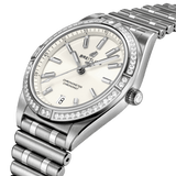 Buy Shop Breitling Chronomat Automatic 36 Diamonds White Dial Silver Steel Strap Watch for Women - A10380591A1A1 USA Online