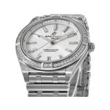 Buy Shop Breitling Chronomat Automatic 36 Diamonds White Dial Silver Steel Strap Watch for Women - A10380591A1A1 USA Online