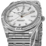Buy Shop Breitling Chronomat Automatic 36 Diamonds White Dial Silver Steel Strap Watch for Women - A10380591A1A1 USA Online