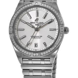Buy Shop Breitling Chronomat Automatic 36 Diamonds White Dial Silver Steel Strap Watch for Women - A10380591A1A1 USA Online