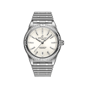 Buy Shop Breitling Chronomat Automatic 36 Diamonds White Dial Silver Steel Strap Watch for Women - A10380591A1A1 USA Online