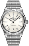 Buy Shop Breitling Chronomat Automatic 36 Diamonds White Dial Silver Steel Strap Watch for Women - A10380591A1A1 USA Online