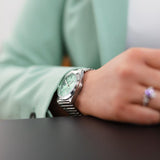 Buy Shop Breitling Chronomat Automatic 36 Green Dial Silver Steel Strap Watch for Women - A10380101L1A1 USA Online