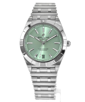 Buy Shop Breitling Chronomat Automatic 36 Green Dial Silver Steel Strap Watch for Women - A10380101L1A1 USA Online