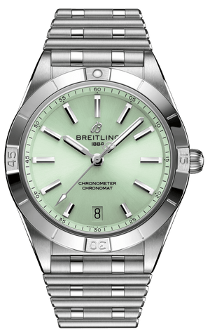 Buy Shop Breitling Chronomat Automatic 36 Green Dial Silver Steel Strap Watch for Women - A10380101L1A1 USA Online