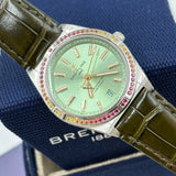 Buy Shop Breitling Chronomat Automatic 36 South Sea Green Dial Green Leather Strap Watch for Women - A10380611L1P1 USA Online