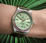 Buy Shop Breitling Chronomat Automatic 36 South Sea Green Dial Green Leather Strap Watch for Women - A10380611L1P1 USA Online
