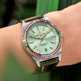 Buy Shop Breitling Chronomat Automatic 36 South Sea Green Dial Green Leather Strap Watch for Women - A10380611L1P1 USA Online