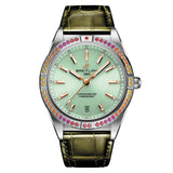 Buy Shop Breitling Chronomat Automatic 36 South Sea Green Dial Green Leather Strap Watch for Women - A10380611L1P1 USA Online