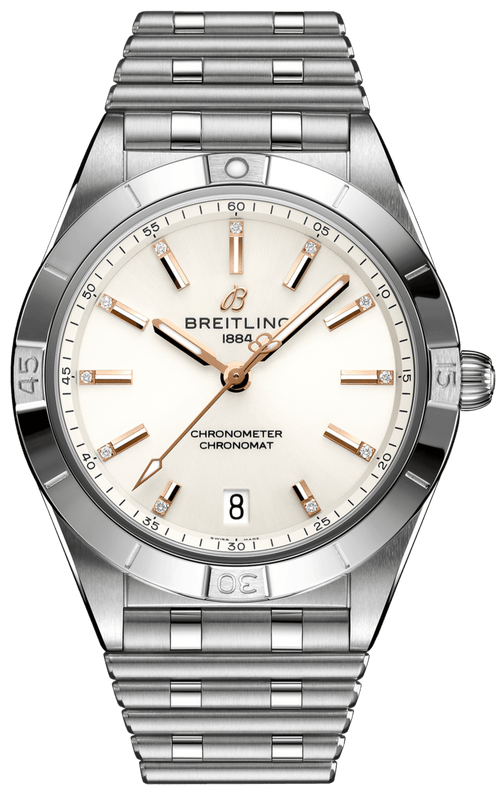 Buy Shop Breitling Chronomat Automatic 36 White Dial Silver Steel Strap Watch for Women - A10380101A2A1 USA Online
