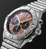Buy Shop Breitling Chronomat B01 42 Brown Dial Silver Steel Strap Watch for Men - AB0134101K1A1 USA Online