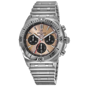 Buy Shop Breitling Chronomat B01 42 Brown Dial Silver Steel Strap Watch for Men - AB0134101K1A1 USA Online