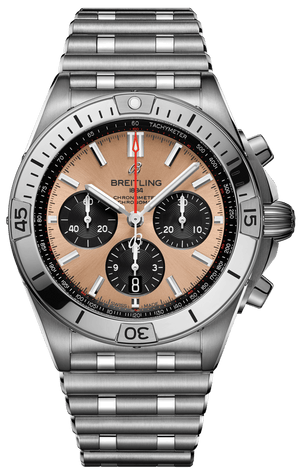 Buy Shop Breitling Chronomat B01 42 Brown Dial Silver Steel Strap Watch for Men - AB0134101K1A1 USA Online