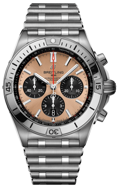 Buy Shop Breitling Chronomat B01 42 Brown Dial Silver Steel Strap Watch for Men - AB0134101K1A1 USA Online