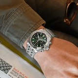 Buy Shop Breitling Chronomat B01 42 Green Dial Silver Steel Strap Watch for Men - AB0134101L1A1 USA Online