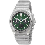 Buy Shop Breitling Chronomat B01 42 Green Dial Silver Steel Strap Watch for Men - AB0134101L1A1 USA Online