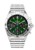 Buy Shop Breitling Chronomat B01 42 Green Dial Silver Steel Strap Watch for Men - AB0134101L1A1 USA Online