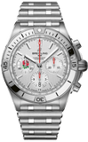 Buy Shop Breitling Chronomat B01 42 Six Nations England White Dial Silver Steel Strap Watch for Men - AB0134A71A1A1 USA Online