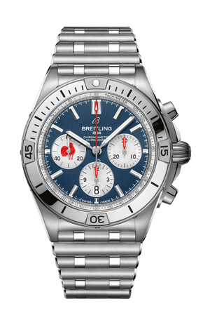 Buy Shop Breitling Chronomat B01 42 Six Nations France Blue Dial Silver Steel Strap Watch for Men - AB0134A81C1A1 USA Online