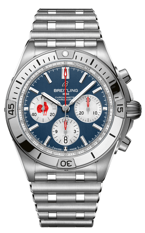 Buy Shop Breitling Chronomat B01 42 Six Nations France Blue Dial Silver Steel Strap Watch for Men - AB0134A81C1A1 USA Online