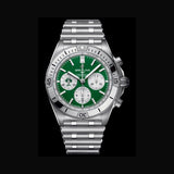 Buy Shop Breitling Chronomat B01 42 Six Nations Ireland Green Dial Silver Steel Strap Watch for Men - AB0134A91L1A1 USA Online