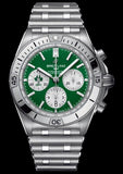 Buy Shop Breitling Chronomat B01 42 Six Nations Ireland Green Dial Silver Steel Strap Watch for Men - AB0134A91L1A1 USA Online