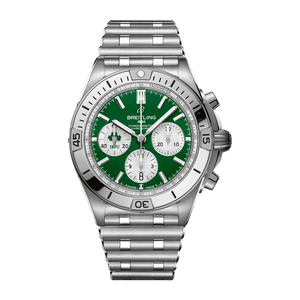 Buy Shop Breitling Chronomat B01 42 Six Nations Ireland Green Dial Silver Steel Strap Watch for Men - AB0134A91L1A1 USA Online