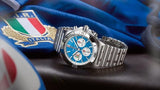 Buy Shop Breitling Chronomat B01 42 Six Nations Italy Blue Dial Silver Steel Strap Watch for Men - AB0134A41C1A1 USA Online