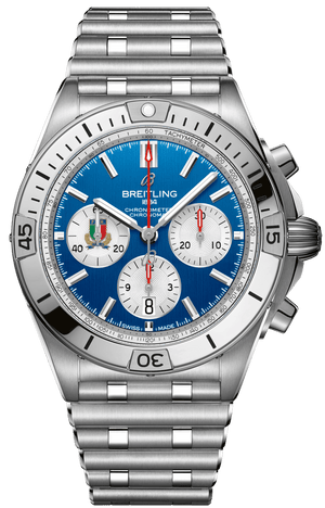 Buy Shop Breitling Chronomat B01 42 Six Nations Italy Blue Dial Silver Steel Strap Watch for Men - AB0134A41C1A1 USA Online