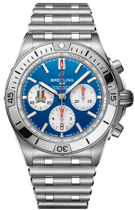 Buy Shop Breitling Chronomat B01 42 Six Nations Italy Blue Dial Silver Steel Strap Watch for Men - AB0134A41C1A1 USA Online