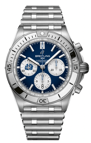 Buy Shop Breitling Chronomat B01 42 Six Nations Scotland Blue Dial Silver Steel Strap Watch for Men - AB0134A51C1A1 USA Online
