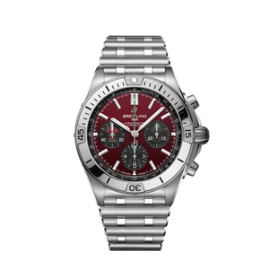 Buy Shop Breitling Chronomat B01 42 Six Nations Wales Red Dial Silver Steel Strap Watch for Men - AB0134A61K1A1 USA Online