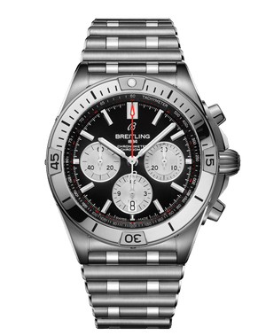 Buy Shop Breitling Chronomat B01 42mm Black Dial Silver Steel Strap Watch for Men - AB0134101B1A1 USA Online