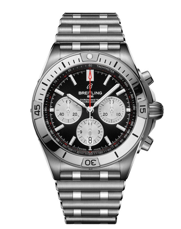 Buy Shop Breitling Chronomat B01 42mm Black Dial Silver Steel Strap Watch for Men - AB0134101B1A1 USA Online