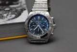 Buy Shop Breitling Chronomat B01 42mm Blue Dial Silver Steel Strap Watch for Men - AB0134101C1A1 USA Online