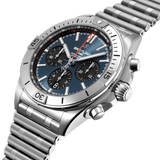 Buy Shop Breitling Chronomat B01 42mm Blue Dial Silver Steel Strap Watch for Men - AB0134101C1A1 USA Online