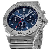 Buy Shop Breitling Chronomat B01 42mm Blue Dial Silver Steel Strap Watch for Men - AB0134101C1A1 USA Online